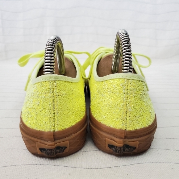 Vans Womens Neon Yellow Ice Cream Glitter Sneakers Skate Shoes Size 6.5 - Picture 5 of 10